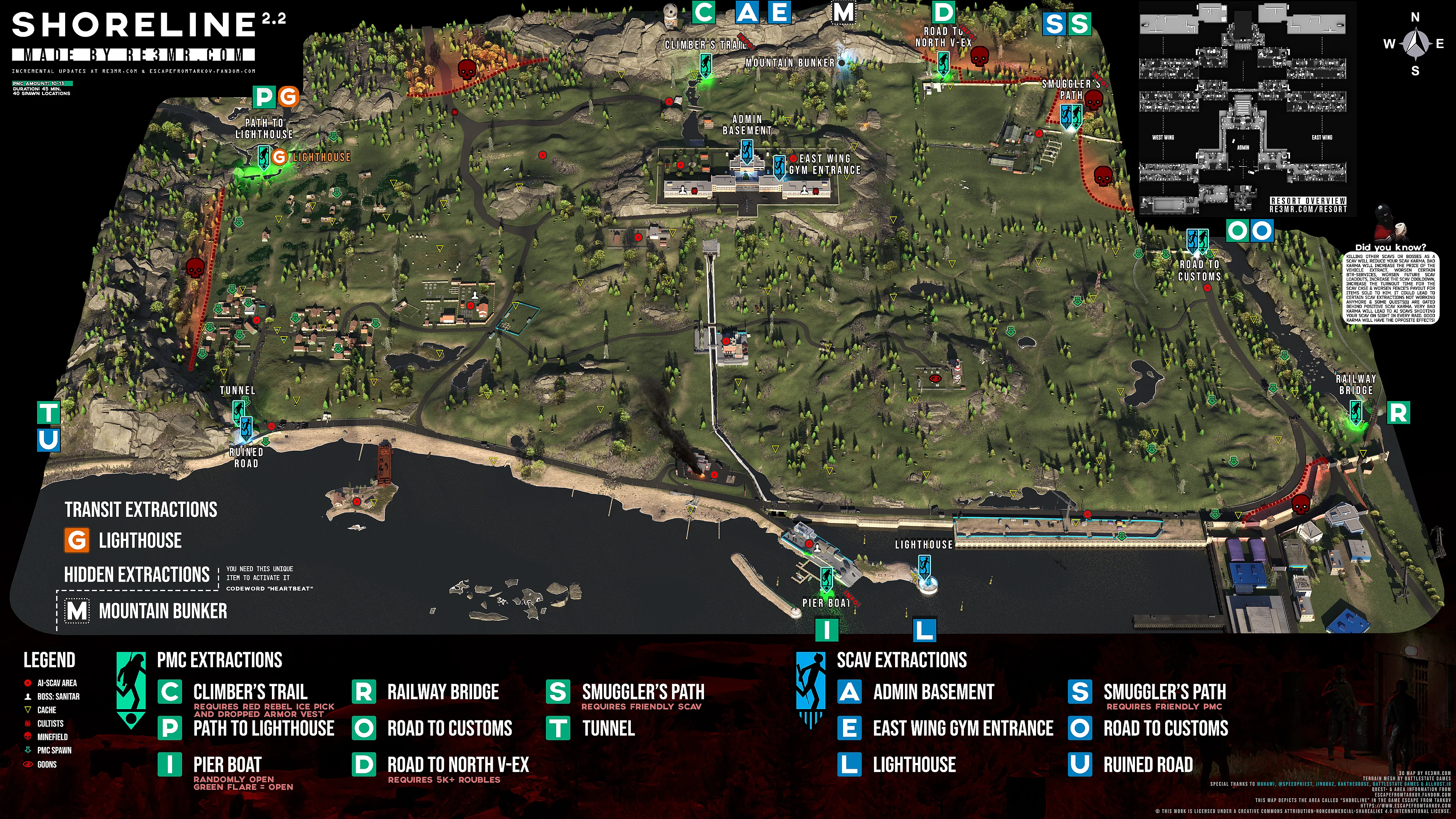 Map - Shoreline - Escape from Tarkov - eft-ammo.com